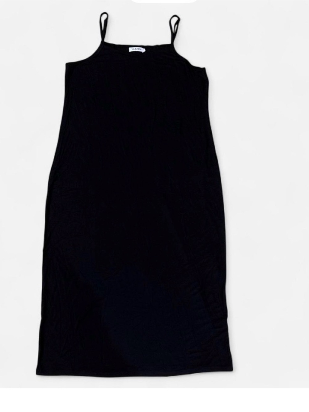 Black Slip Dress with Spaghetti Straps